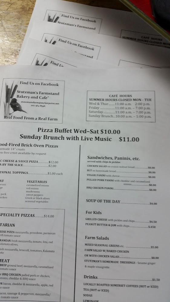 Stutzman's Farm Stand & Brick Oven Cafe Menu image 1